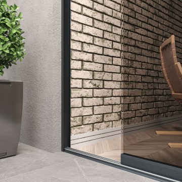 2 meter railssysteem u profiel antraciet met getint glas