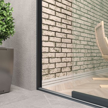 2 meter railssysteem u profiel antraciet met helder glas