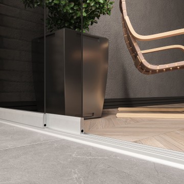 2 meter railsysteem wit met getint glas