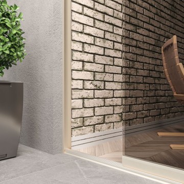 2 railssysteem u profiel creme  met getint glas