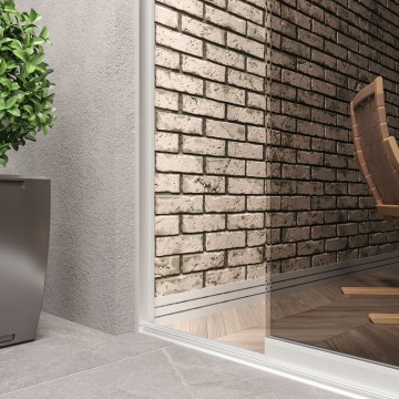 2 railssysteem u profiel wit met getint glas