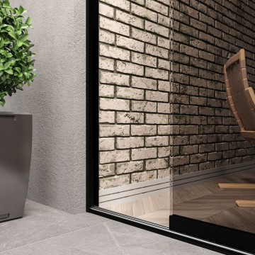 2 railssysteem u profiel zwart met getint glas