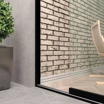 2 railssysteem u profiel zwart met helder glas