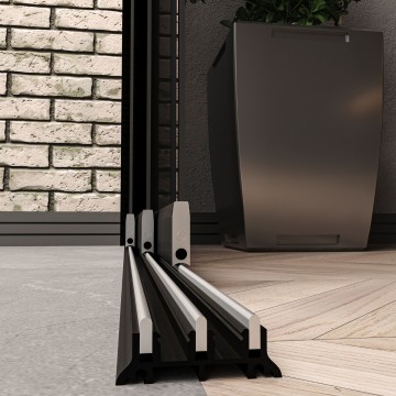 3 meter onder railssysteem zwart met getint glas