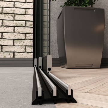 3 meter onder railssysteem zwart met helder glas