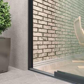 3 meter railsysteem u profiel antraciet met helder glas