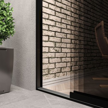 3 railssysteem u profiel zwart met getint glas